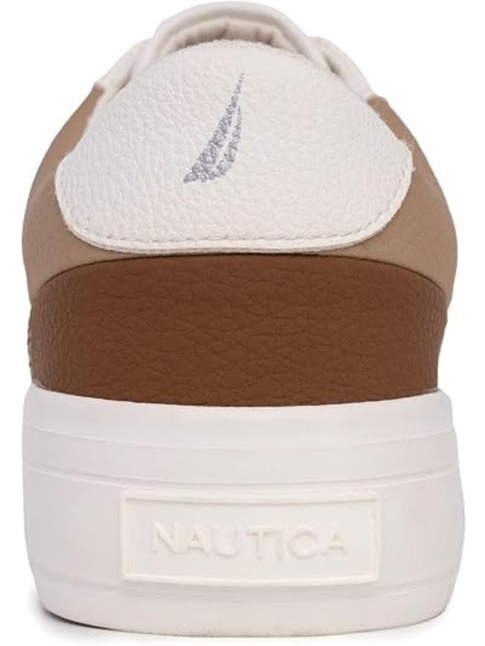 Nautica Grelle Womens Platform Sneakers Size 9.5 White Brown Lace Up Sneakers - Picture 3 of 11